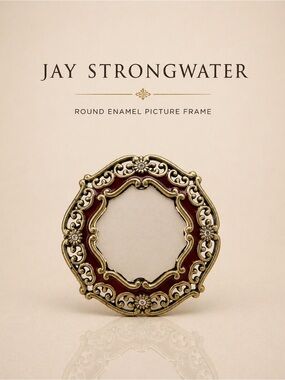Jay Strongwater Mini Enamel Frame Burgundy Filigree Rhinestone Easel Clip
